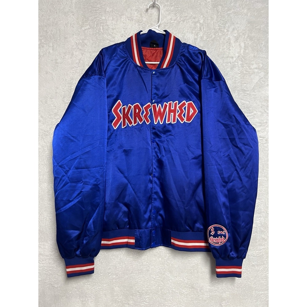 Skrewhed SS21 Satin Varsity Bomber Jacket XL Charlotte Streetwear